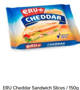 ERU Cheddar Sandwich Slices 150G